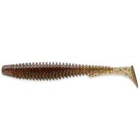 Силикон FishUp U-Shad 4" (8pcs.), #045 - Green Pumpkin/Red & Black уп (27449)