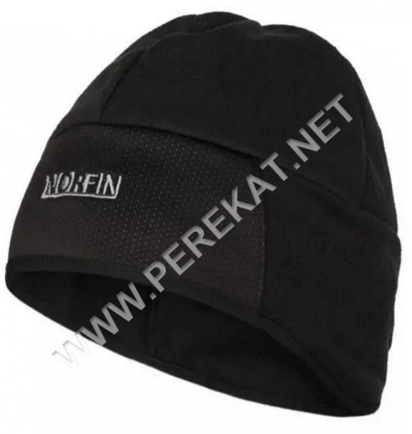 302749-XL Шапка мембранна Norfin FIN WINDSTOP (80% PL / 20% PU / чорна) р.XL (72174)