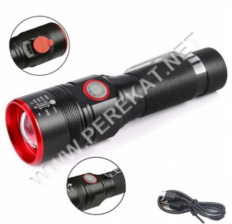 Ліхтар акум алюм BL-736A-T6 zoom  BOX,microUSB,18650 (72455)