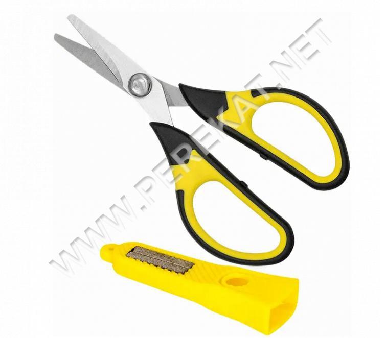 Multi Scissors, 13cm - Ножиці для жилки та плетеного шнура з точилом на ковпачку, довжина: (13см) (7