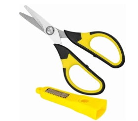 Ножиці Multi Scissors для жилки та плетеного шнура з точилом на ковпачку 13 см