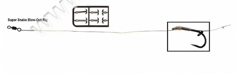 Повідець Prologic Super Snake Blow-Out Rig 20cm 25lb/C2 Size 4 (76918)