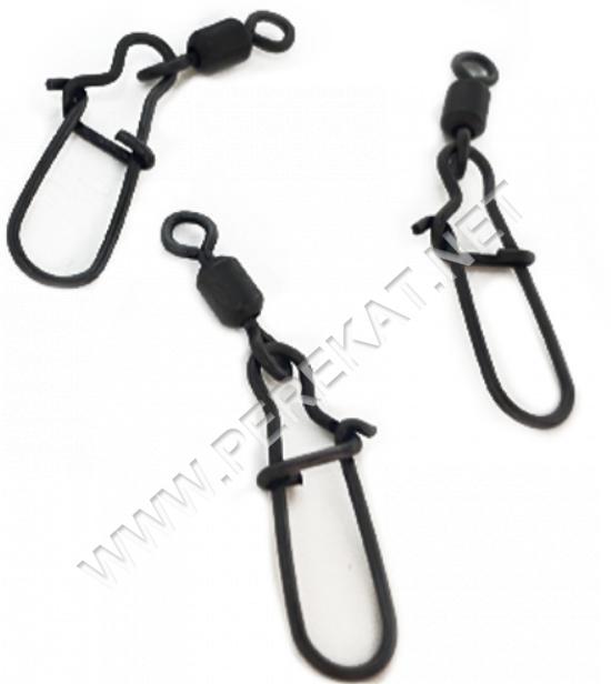 Застібка з вертлюгом Intech Quick lock Snap Rolling Matt black (5 шт) (#00) (78806)