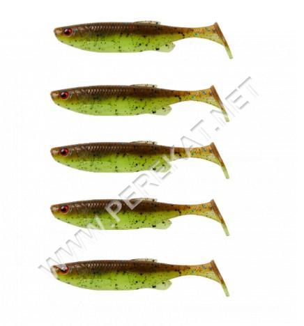 Силікон Savage Gear Fat Minnow T-Tail 105mm 11.0g Chartreuse Pumpkin (5 шт/уп) (79200)
