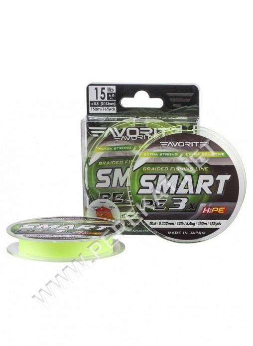 Шнур Favorite Smart PE 3x 150м (fl.yellow) #1.2/0.187mm 20lb/9.5kg (40741)