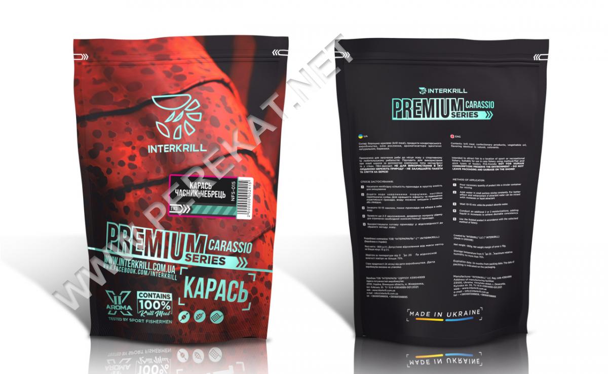 Прикормка Преміум Inter Krill Карась-Часник-Чебрець, 1 кг (80748)