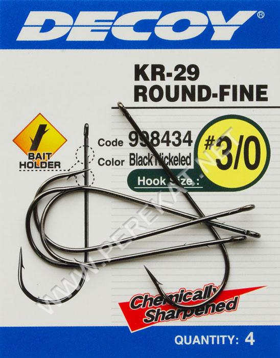 Гачки Decoy KR-29 Worm Round-fine 2/0 уп. (32799)