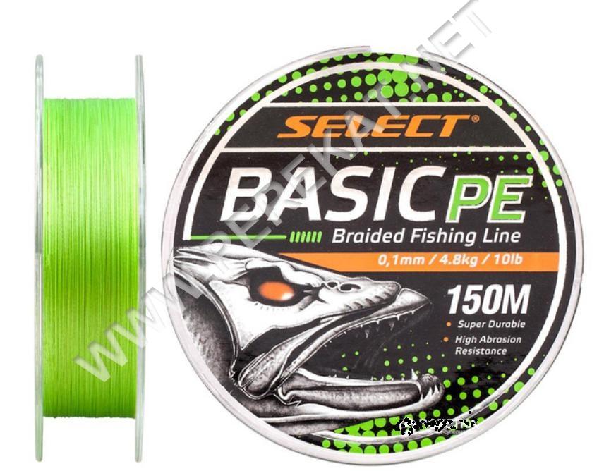 Шнур Select Basic PE Light Green 150m 0.10mm 10lb/4.8kg (414815)