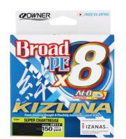 Шнур OWNER KIZUNA 56117 Broad PEx8 #0,21мм 15,3кг 135м chartreuse (495711)