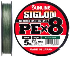 Шнур Sunline Siglon PE х8 150m (темн-зел.) #1.0/0.171mm (54116)