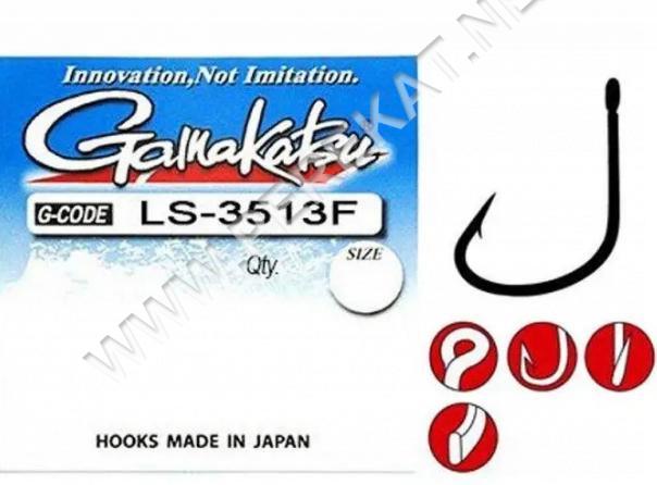 Гачок  GAMAKATSU LS-3513F (BLACK) №04, 25шт (258671)