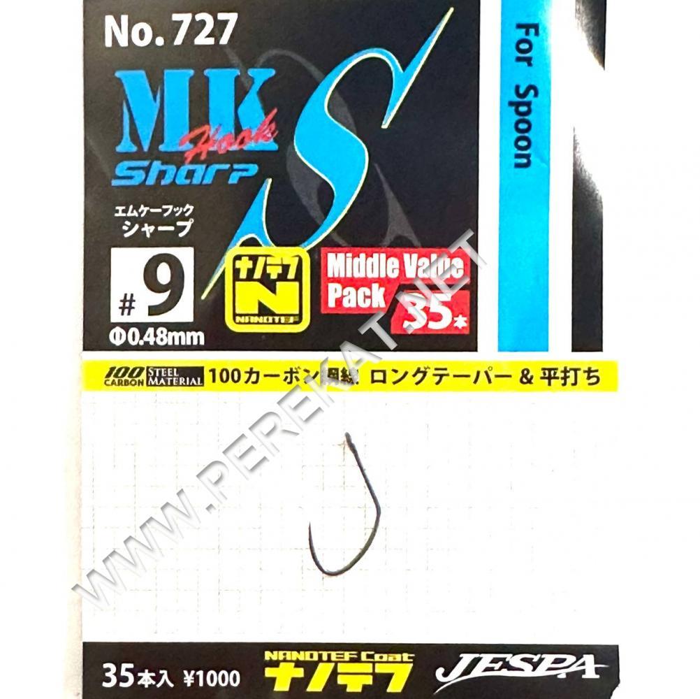 Гачки Yarie 727 MK Hook Sharp #9 nanotef Middle Pack 35шт (532503)