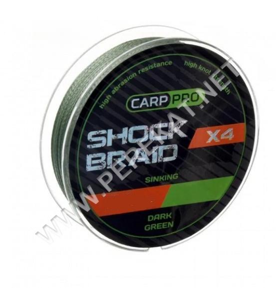 CARP PRO Плетений PE 4x шок-лiдер 20 lb 50 м зелений (680848)