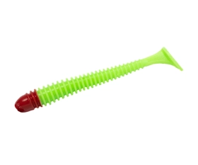 Силікон Zander Worm 3" 6pcs 66 Acid Green Red Head UV (640520)