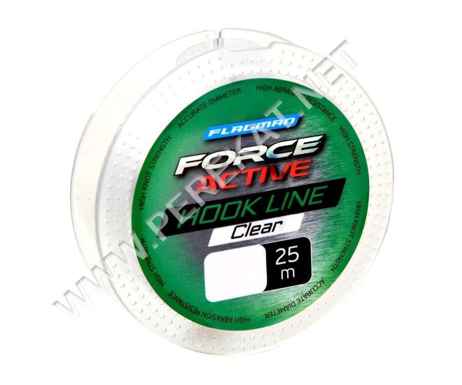 Волосiнь FLAGMAN FORCE ACTIVE HOOKLENGTH 25m  0,22mm