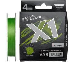 Шнур Favorite X1 PE 4x 150m (l.green) #0.6/0.128mm 12lb/5.4kg (47701)
