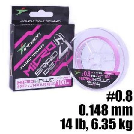 Шнур Intech MicroN Plus PE X4 100 м #0.8 14 lb 6.35 кг