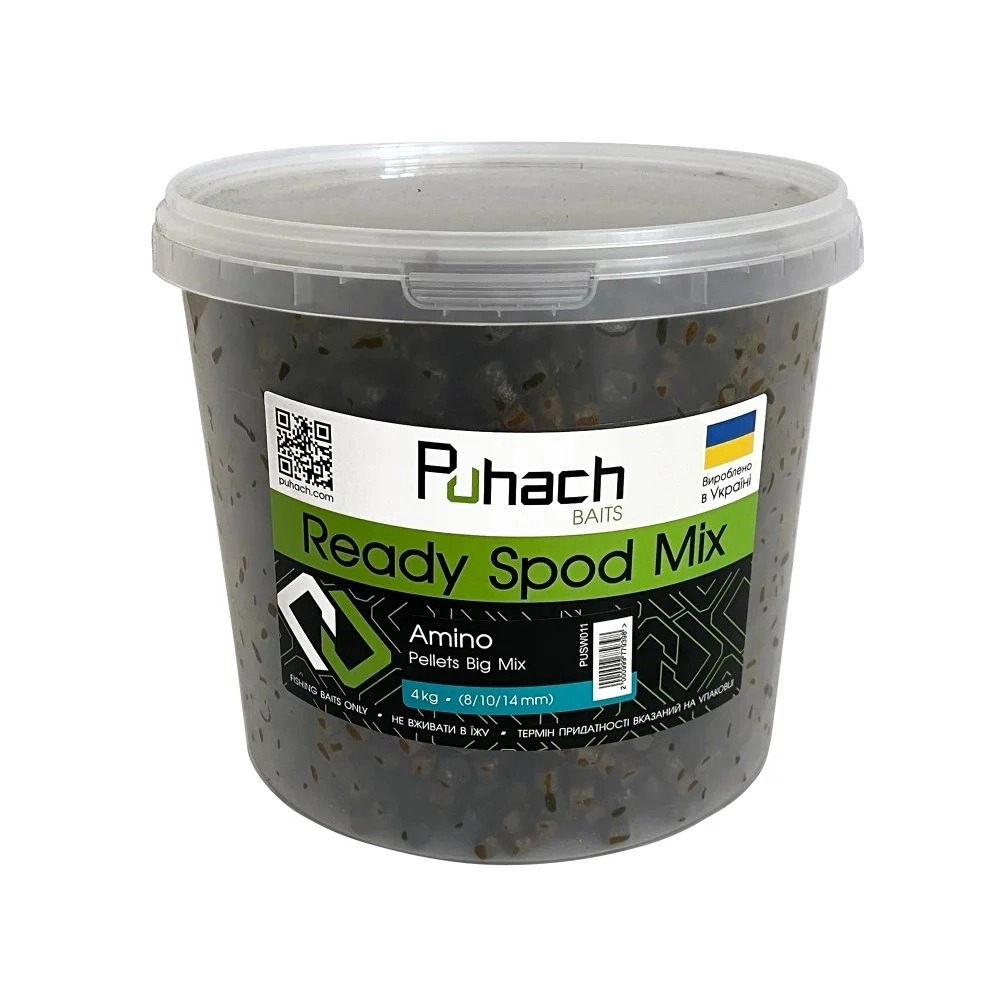 Пелетс Puhach Ready Spod Mix Amino Pellets Big Mix (8/10/14 мм) 4 кг