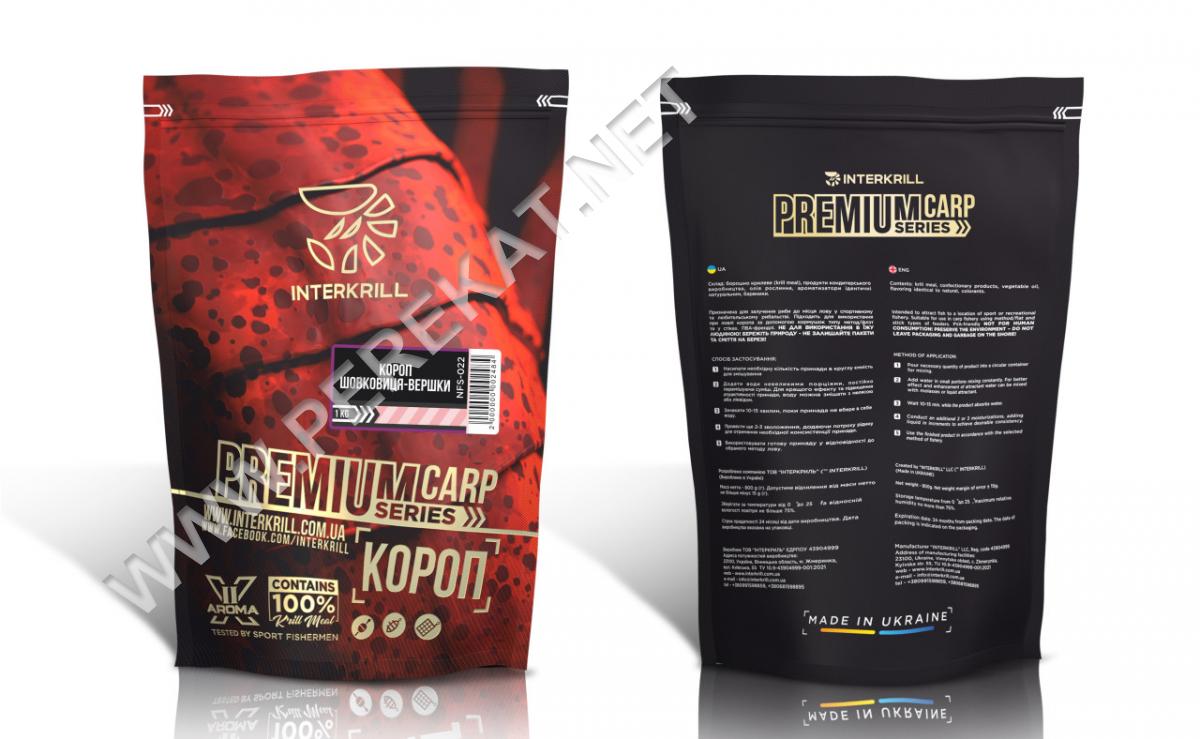 Прикормка Преміум Inter Krill Короп-Шовковиця-Вершки, 1 кг (623356)