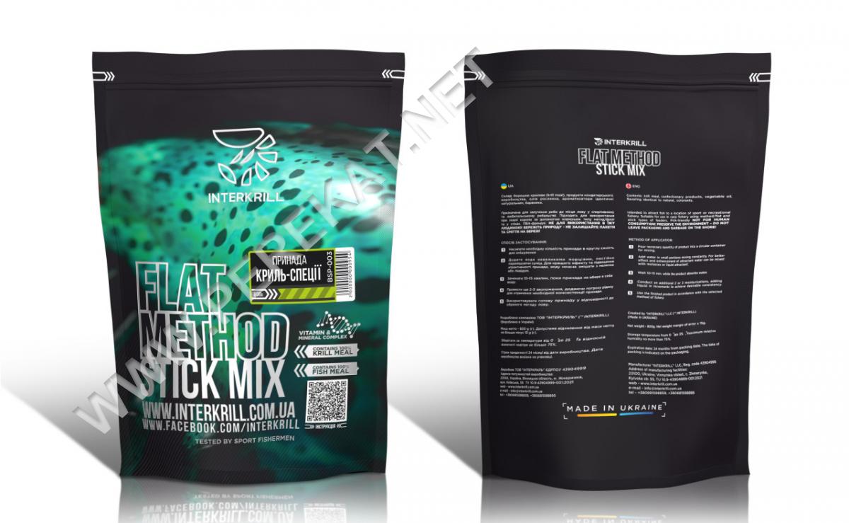 Прикормка Inter Krill Флет Метод Мікс Криль-Спеції, 800 гр (375986)