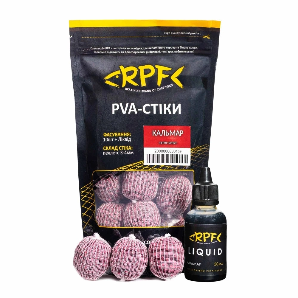 Готові Real Pro Fish ПВА-стіки спортивна лінія 10 стіків   50 мл Кальмар