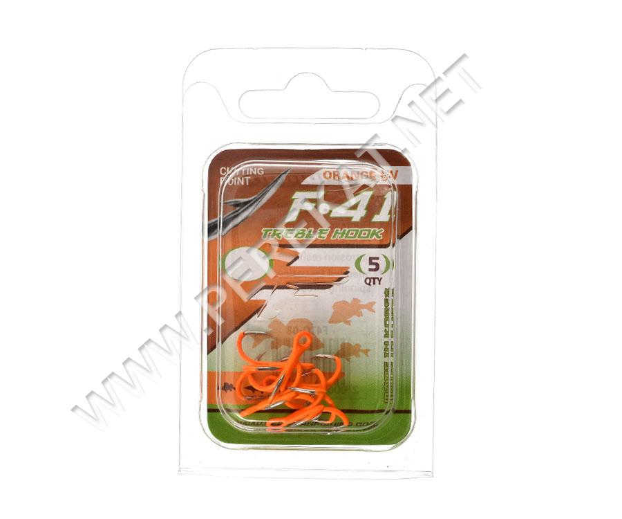 Гачок потрійний Flagman F41 Orange UV #4 5pcs (697302)
