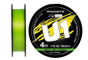 Шнур Favorite U1 PE 4x 150m (light green) #0.6/0.132mm 8lb/3.6kg (486673)
