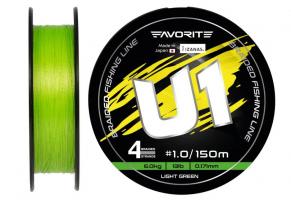 Шнур Favorite U1 PE 4x 150m (light green) #1.0/0.171mm 13lb/6.0kg (476125)