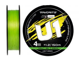 Шнур Favorite U1 PE 4x 150m (light green) #1.2/0.191mm 16lb/7.2kg (540142)