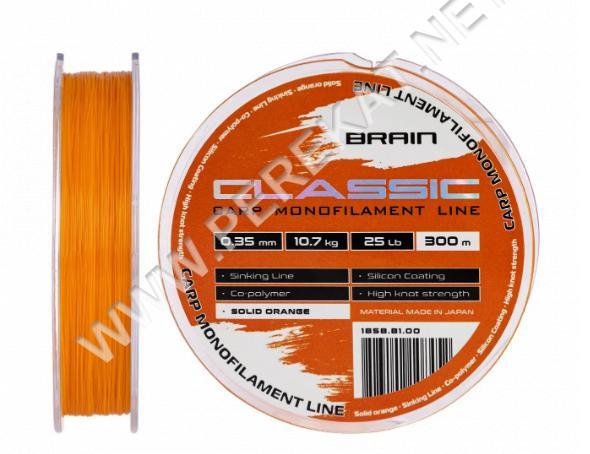 Жилка Brain Classic Carp line 300m 0.35mm solid orange (970305)