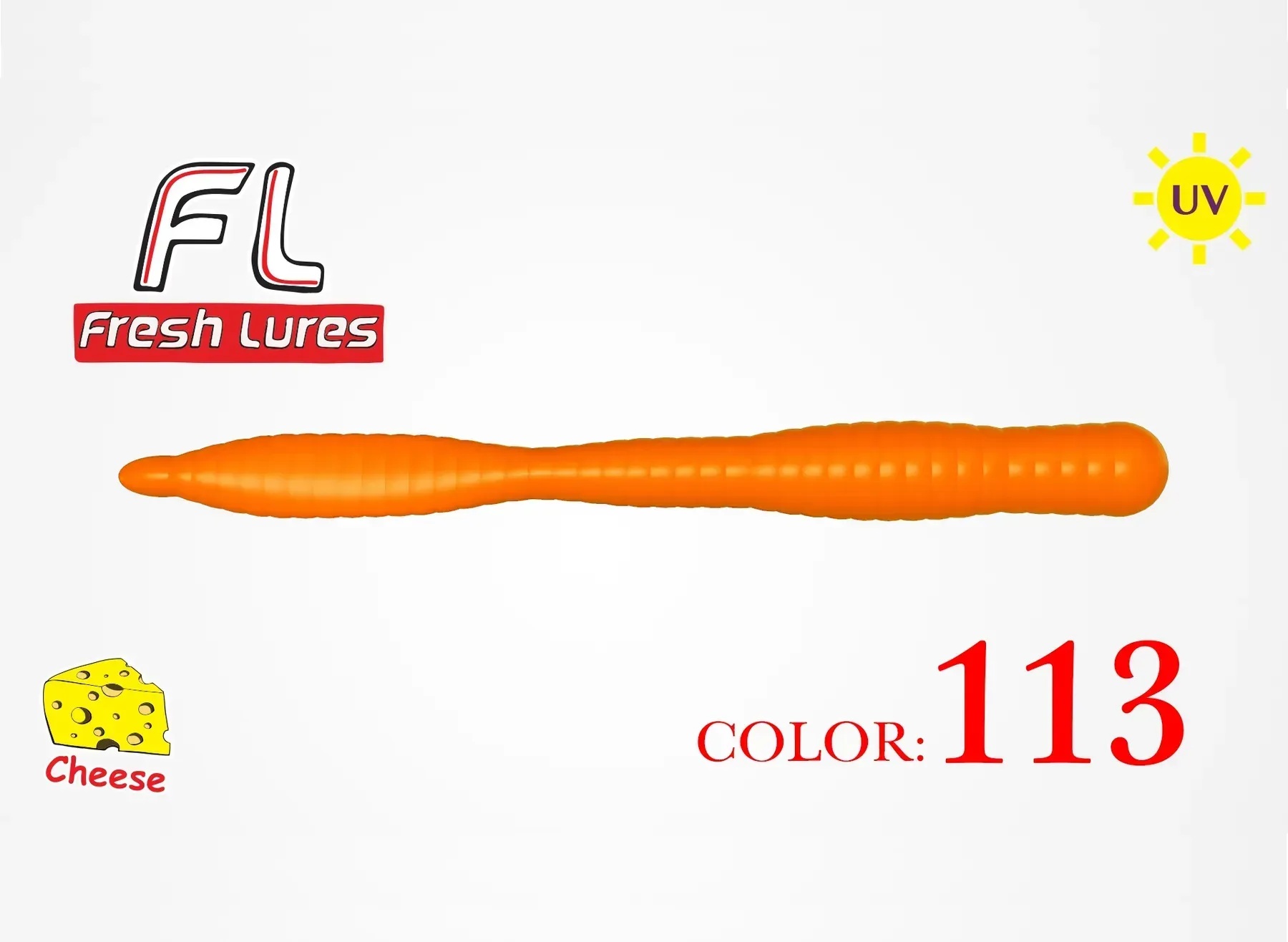 Силікон FreshLures FlatWorm колір 113 аромат сир