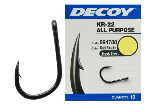 Гачки Decoy KR-22 Black Nickeled №1 (10 шт)