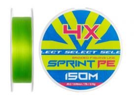 Шнур Select Sprint PE 4X Light Green 150m #0.2/0.06mm 7lb/3.1kg (265498)