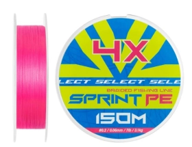 Шнур Select Sprint PE 4X Pink 150m #0.2/0.06mm 7lb/3.1kg (169654)