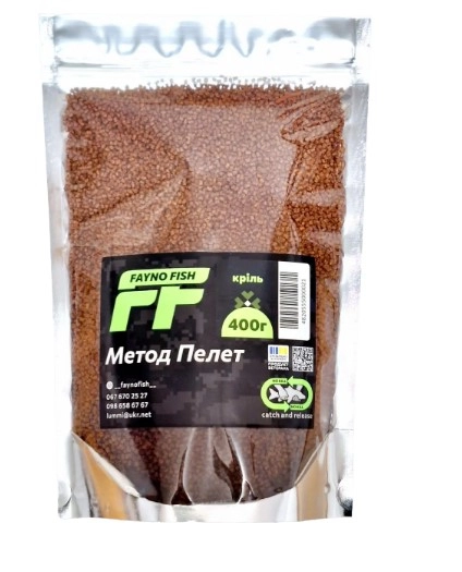 Пелети Fayno Fish Method pellets Криль 400 г контейнер