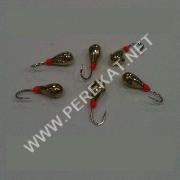 Мормышка FK капля с отверстием D3мм (0,39гр, №18) золото (25050)