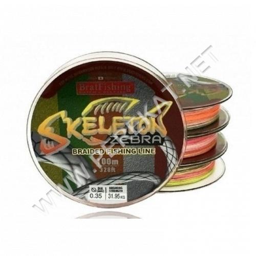 Шнур Bratfishing Skeleton Zebra 100м. 0,08мм. multicolor (28833)