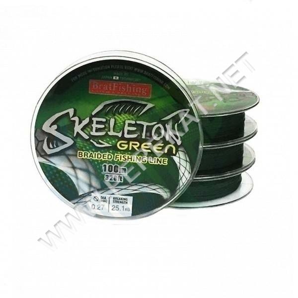 Шнур Bratfishing Skeleton 100м. 0,12мм. green (30440)