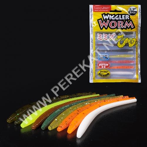 140153-MIX Слаг силикон. WIGGLER WORM LJ Pro Series 2,3 