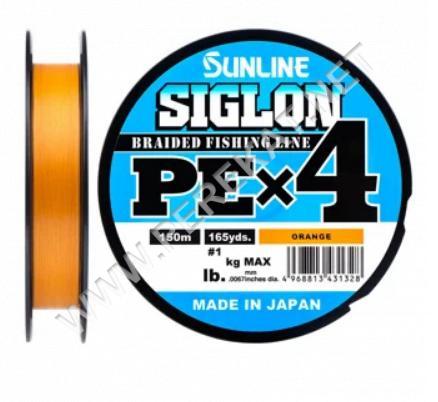 Шнур Sunline Siglon PE н4 150m (помаранч.) #1.0/0.171mm 16lb/7.7kg (38910)