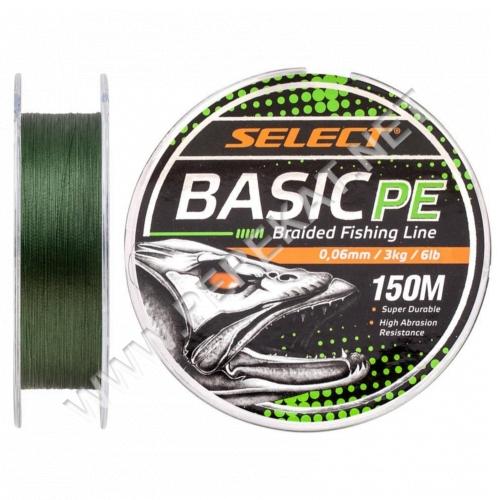 Шнур Select Basic PE Green 150m 0.20mm 28lb/12.7kg (42267)