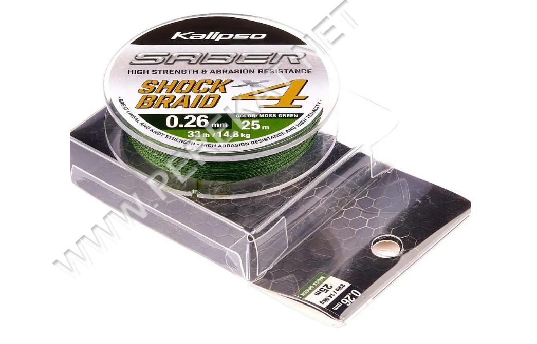 Шнур Kalipso Saber Shock Braid X4 MG 25m 0.26mm (47546)