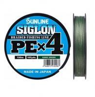 Шнур Sunline Siglon PE н4 150m (темно-зелений.) #0.8/0.153mm 12lb/6.0kg (844017)