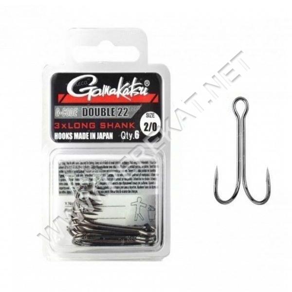 Двойник GAMAKATSU Double 22 Long Shank №2/0, 6шт (51753)