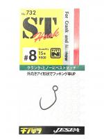 Гачки Yarie 732 ST Hook Flat-eye #8 nanotef 16шт (75446)