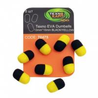 Texno EVA Dumbells 13mm*10mm black/yellow уп/8шт (56848)