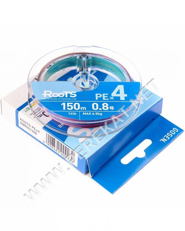Шнур Gosen Roots X4 150m PE0.8 14lb multicolor 