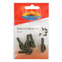 Безопасная клипса Fishing ROI Safety lead clips with pin (green) (61445)