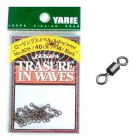 Вертлюг Yarie 805 rolling swivel black 50Lb #12 (3543)