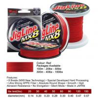 MOMOI Шнур JIGLINE MX8 #1.0 / 0,16mm 130M RED (4135)